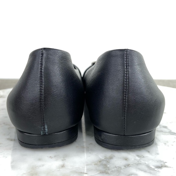 Gucci Sachalin Black Leather Logo Ballet Flats - Picture 7 of 12